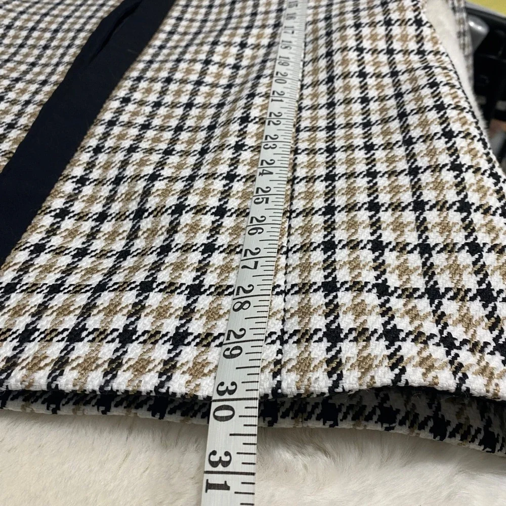 Kasper Blazer Women's 14 Houndstooth‎ Collarless Open Front Jacket Old Money